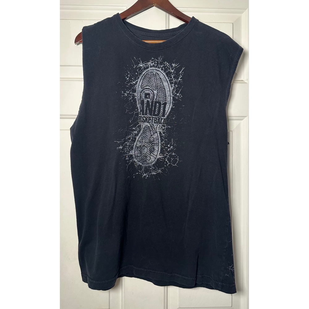 AND1 Basketball Vintage Tank Top Mens M Black‎ Graphic Print Gym Casual
